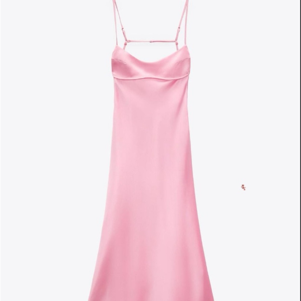 ZARA PINK SATIN FEEL DRESS